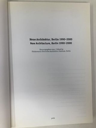 Neue Architektur / New Architecture, Berlin 1990- 2000 (English and German Edition)