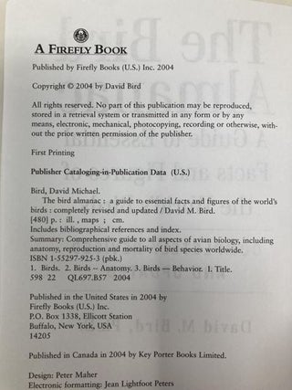 Bird Almanac: A Guide to Essential Facts and Figures of the World's Birds