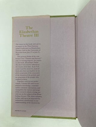 Elizabethan Theatre III: Papers Given at the Third International Conference on Elizabethan Theatre Held at the University of Waterloo, Ontario,