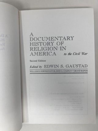 Documentary History of Religion in America