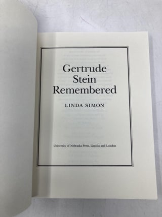 Gertrude Stein Remembered