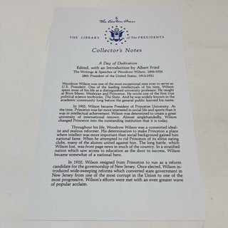 A Day of Dedication: The Essentials Writings and Speeches of Woodrow Wilson