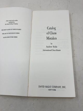 Catalog of Chess Mistakes
