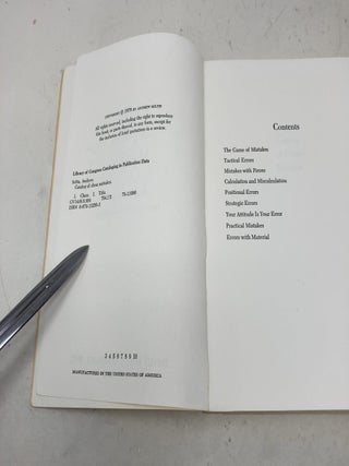Catalog of Chess Mistakes