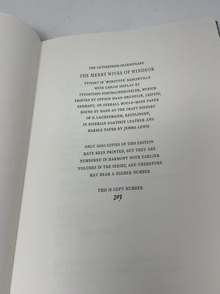 The Merry Wives of Windsor (The Folio Society Letterpress Shakespeare)