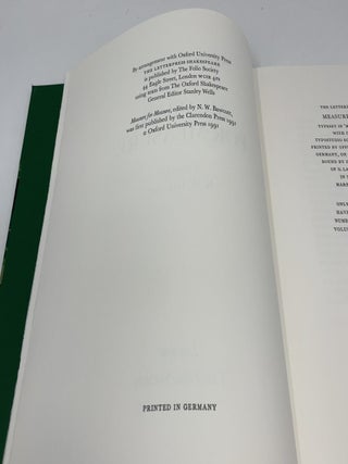 Measure For Measure (The Folio Society Letterpress Shakespeare)