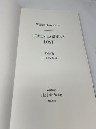 Love's Labour's Lost (The Folio Society Letterpress Shakespeare)