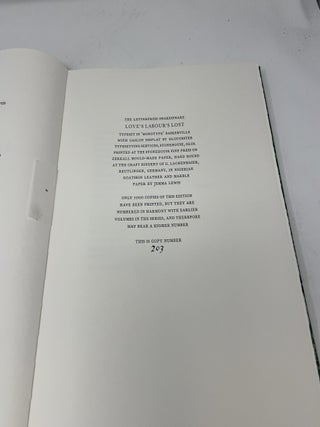 Love's Labour's Lost (The Folio Society Letterpress Shakespeare)