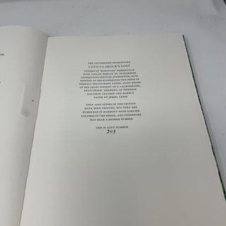 Love's Labour's Lost (The Folio Society Letterpress Shakespeare)