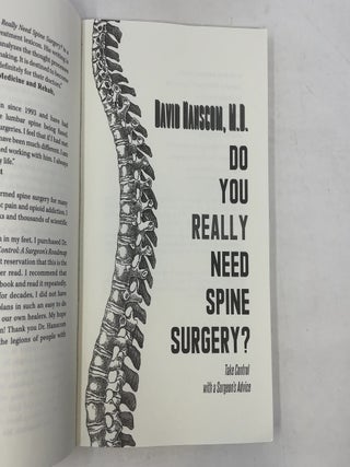 Do You Really Need Spine Surgery?: Take Control with a Surgeon's Advice