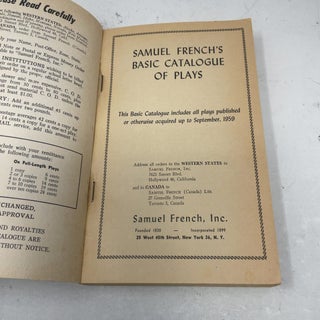 Samuel French, Inc Basic Catalog of Plays