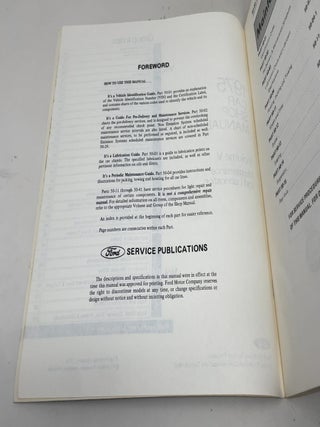 1975 Car Shop Manual: Volume 5, Pre-delivery, Maintenance & Lubrication