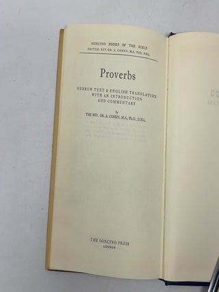 Proverbs: Hebrew Text, English Translation and Commentary