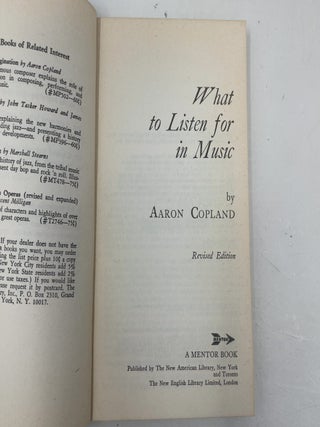 What to Listen for in Music