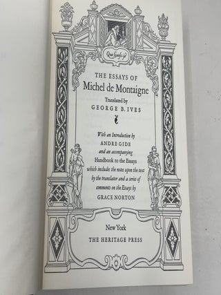 Essays of Michel de Montaigne Volume I