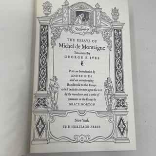 Essays of Michel de Montaigne Volume I