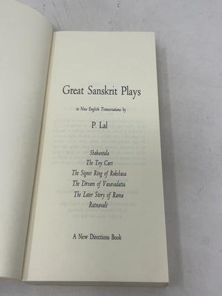 Great Sanskrit Plays in Modern Translation
