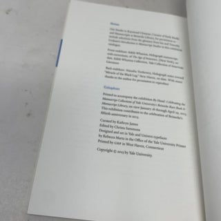 BY HAND: Celebrating the Manuscript Collections of Yale University’s Beinecke Rare Book & Manuscript Library