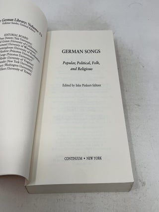 German Songs: Popular, Political, Folk, and Religious (German Library)