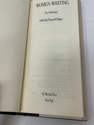 Women Writing. An Anthology - 1st Edition/1st Printing