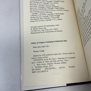 Women Writing. An Anthology - 1st Edition/1st Printing