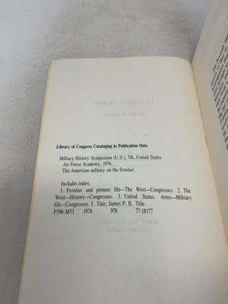 The American Military on the Frontier