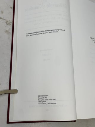 A BIBLIOGRAPHY of CANADIANA being items in the Metropolitan Toronto Library, Canada, relating to the early history & development of Canada. Second supplement, volume 2, 1801-1849